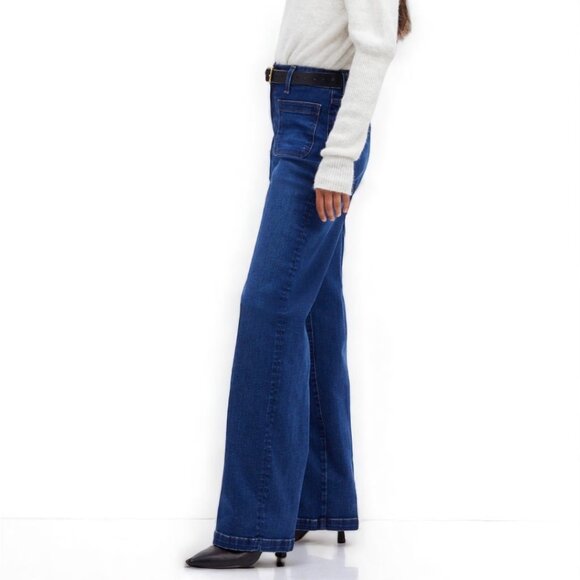 Madewell The Petite Emmett Wide-Leg Full Length Jean Size 27P - Picture 2 of 12